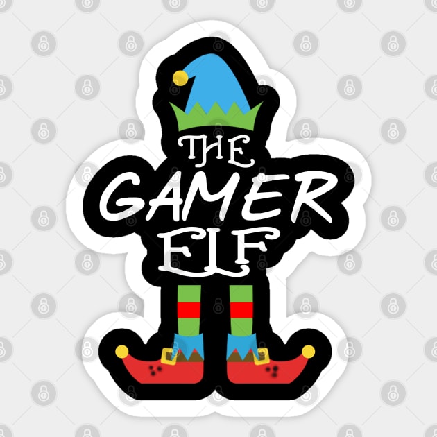 The Gamer Elf Matching Family Group Christmas Party SANTA Sticker by CareTees